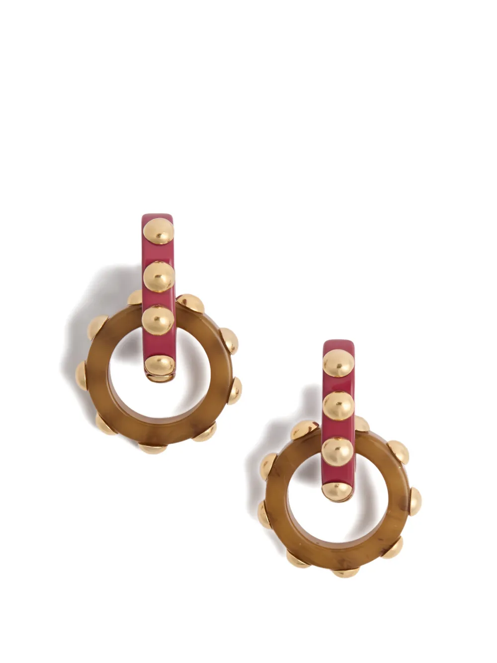 La DoubleJ Orecchini a cerchio con borchie - Marrone