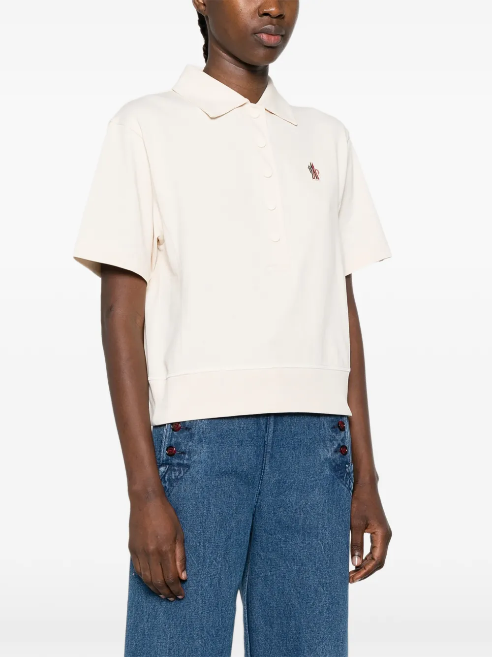  Moncler Grenoble Logo-patch Polo Shirt - Neutrals 