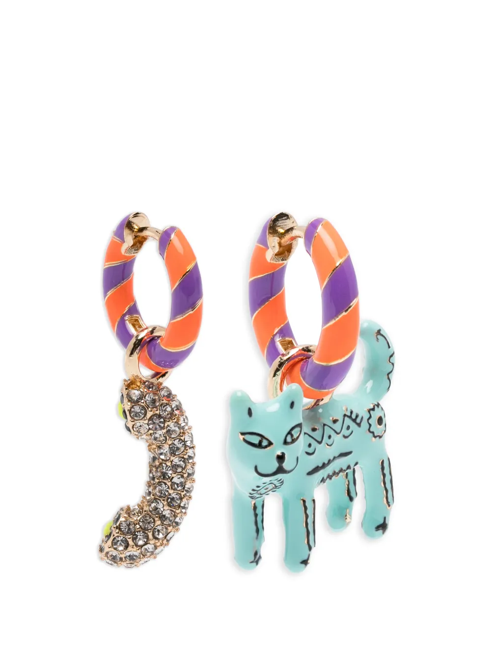 Essentiel Antwerp Jocat striped embellished earrings - Oro