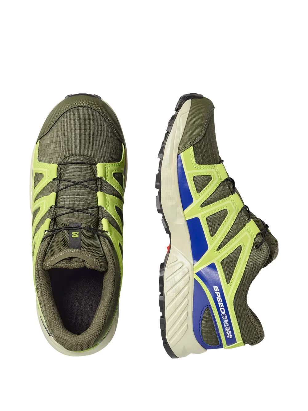 SALOMON KIDS panelled lace-up sneakers Groen