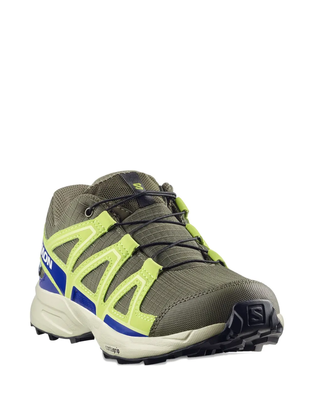 SALOMON KIDS panelled lace-up sneakers Groen