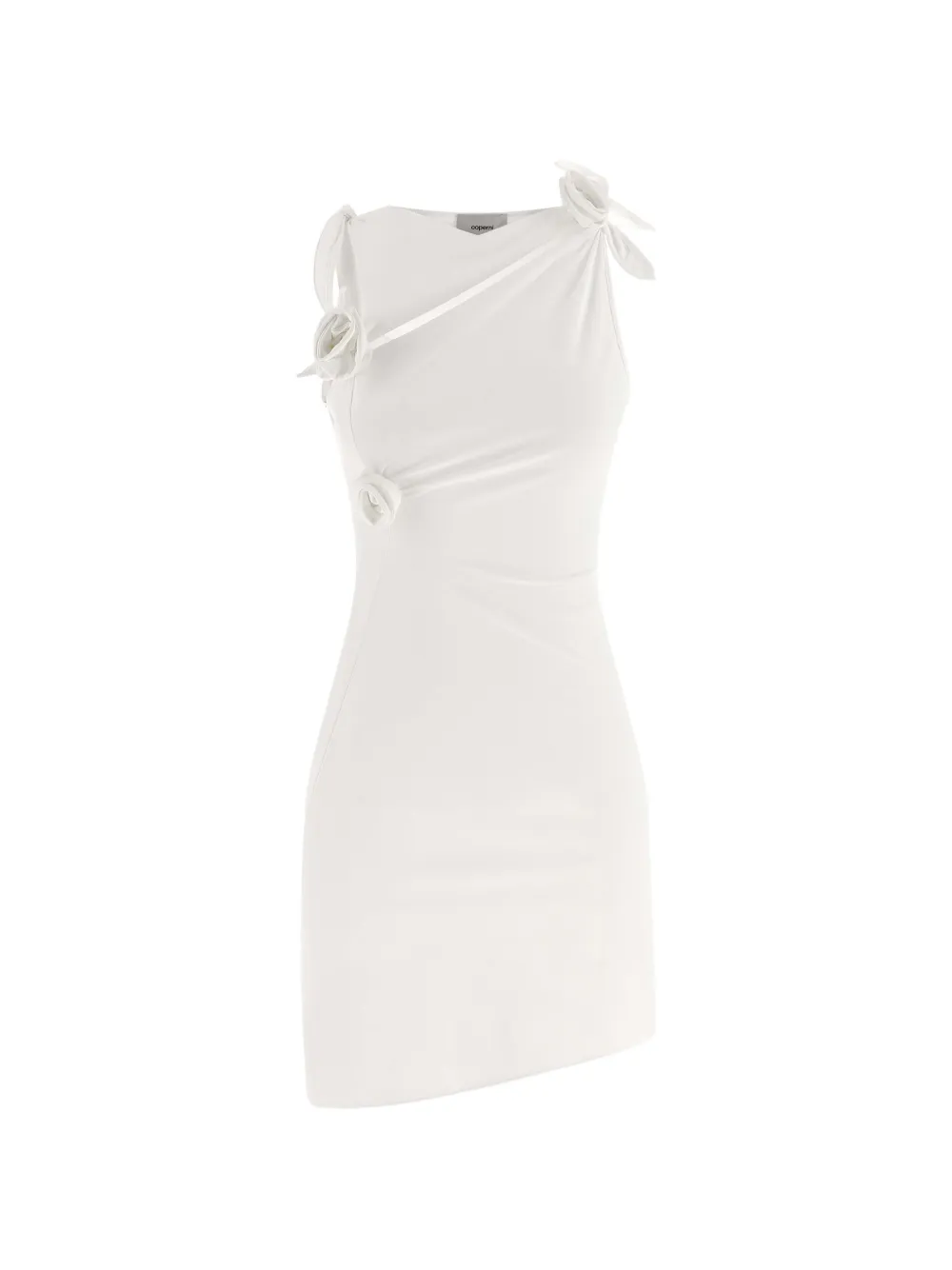Coperni flower asymmetric dress - Bianco
