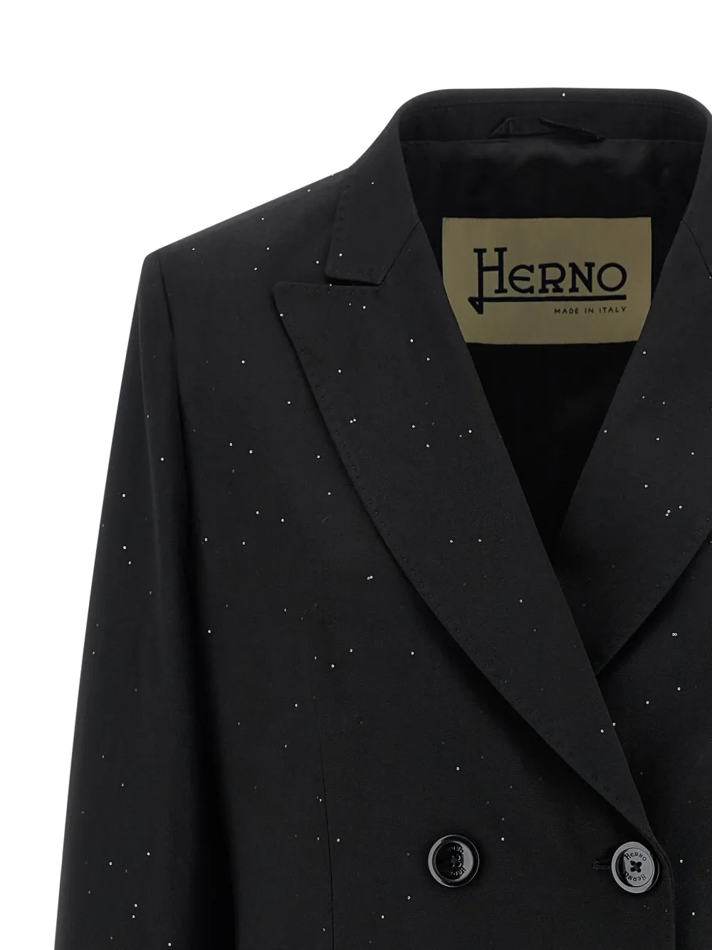  Herno Sequin-appliqué Double-breasted Blazer - Black 