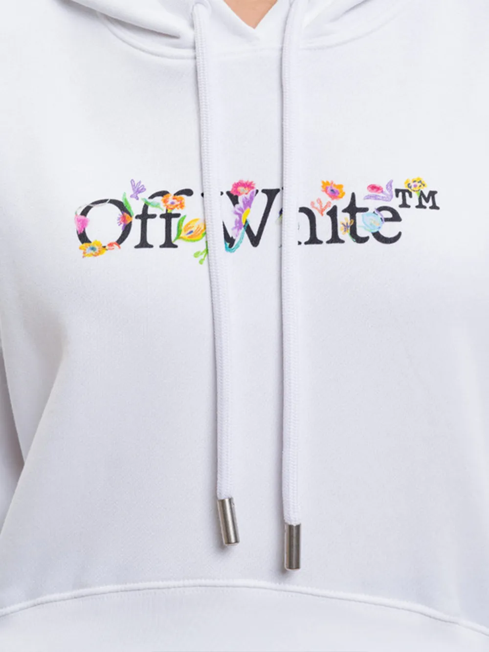 Off-White Trui met bloemenprint en capuchon Wit