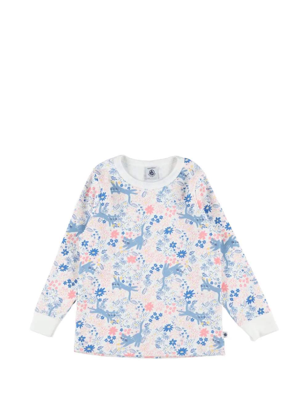 Petit Bateau Pyjama met bloemenpatroon Wit