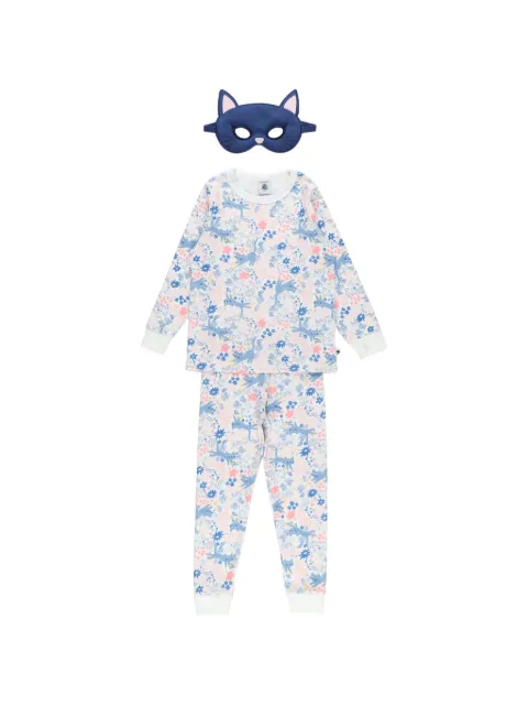 Petit Bateau mask floral-pattern pyjamas (set of three)