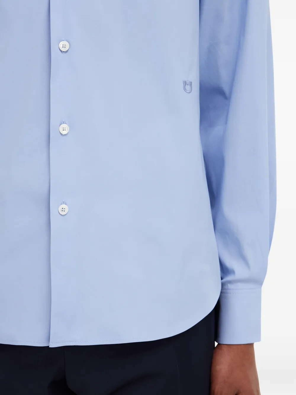 Ferragamo Overhemd met microprint Blauw