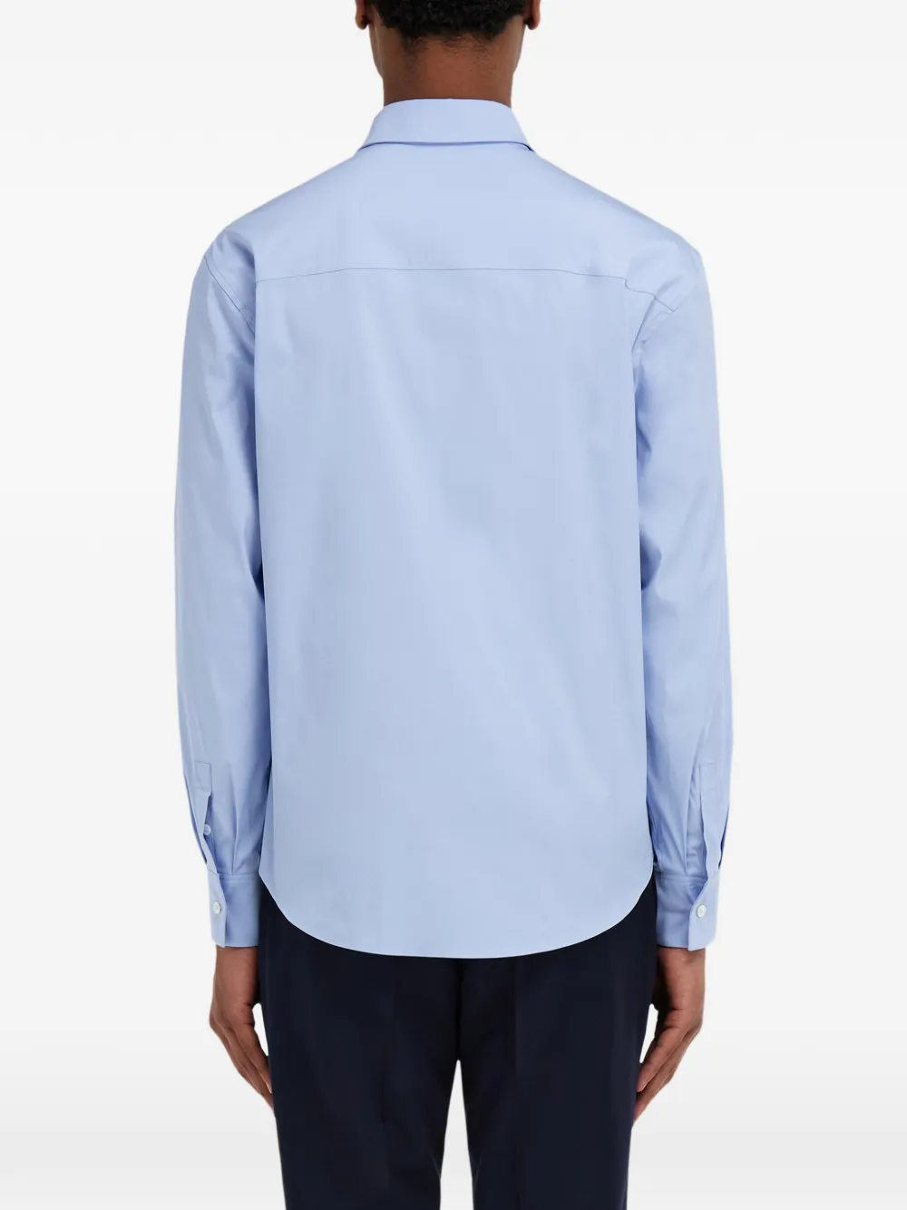Ferragamo Overhemd met microprint Blauw