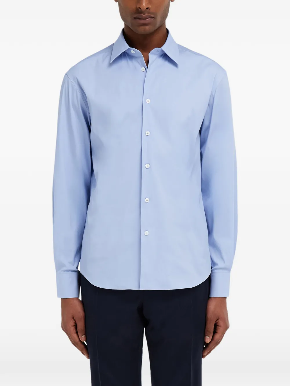  Ferragamo Shirt With Micro Print - Blue 