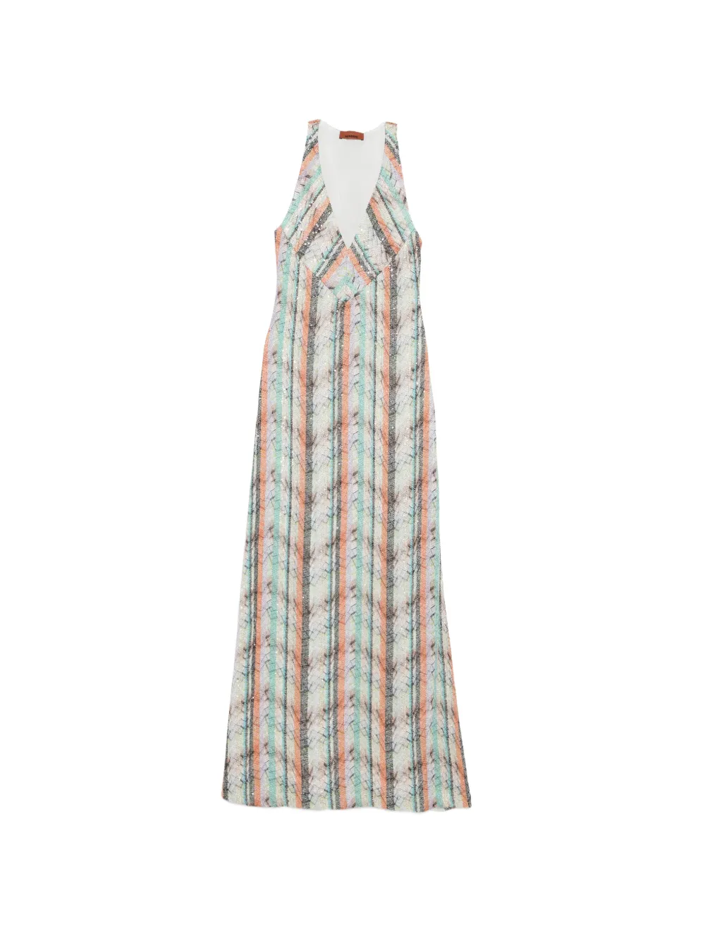 Missoni striped-pattern V-neck maxi dress - Green