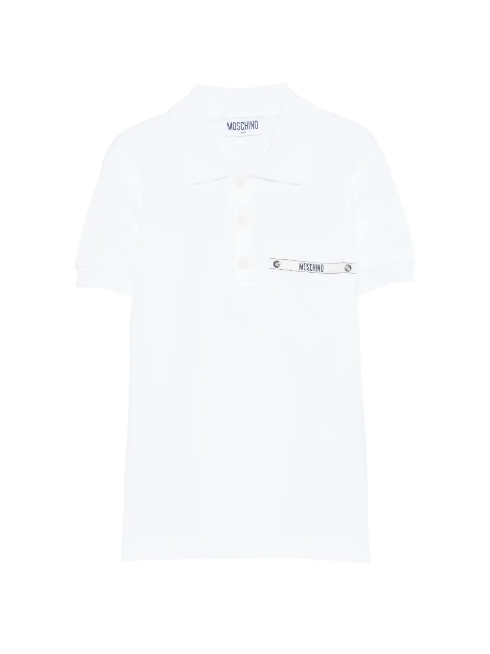 Moschino Kids logo-patch polo shirt - Bianco