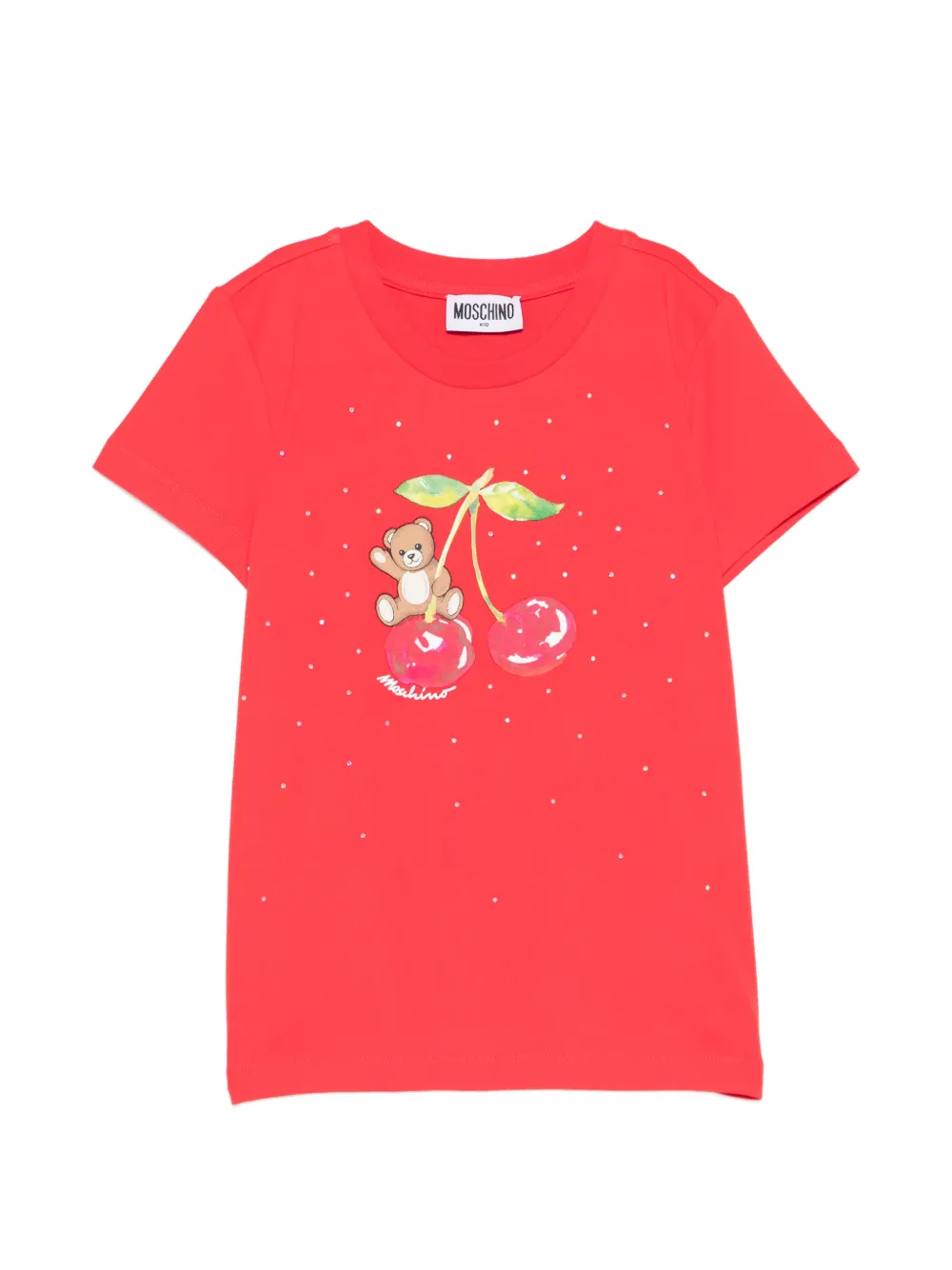 Moschino Kids cherry teddy T-shirt - Rosso