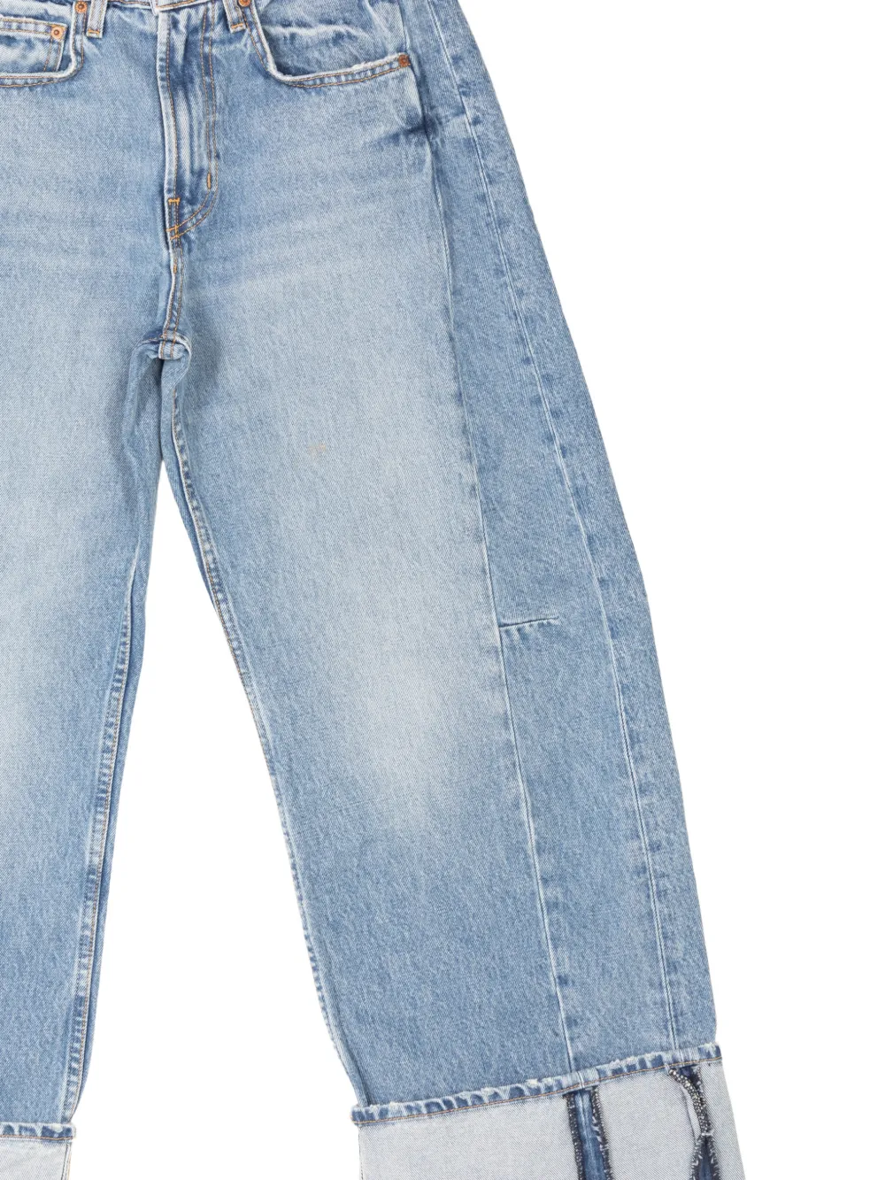  B Sides Relaxed Cuffed Lasso Jeans - Blue 