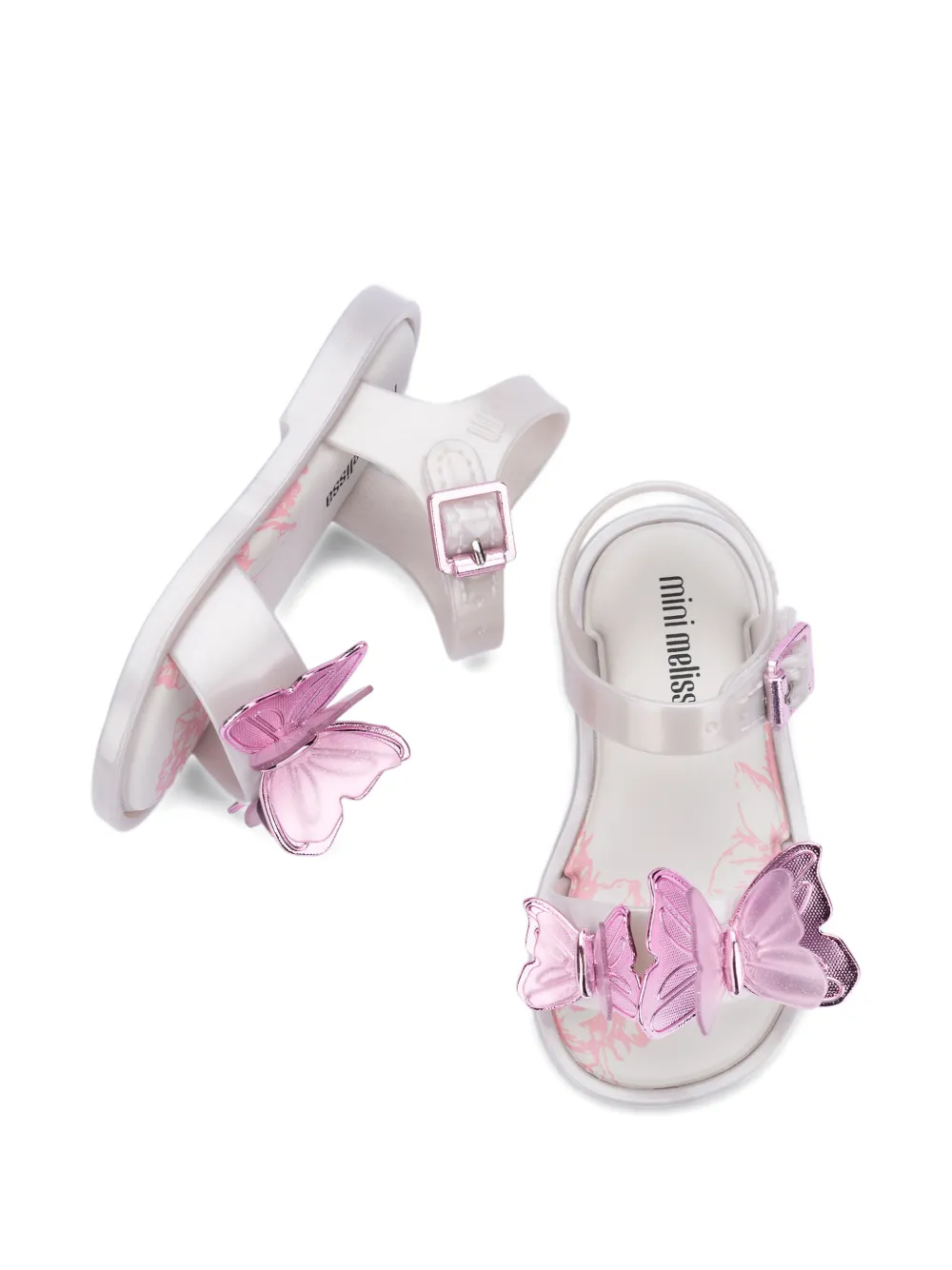 Mini Melissa Sandalen met vlindergesp Wit