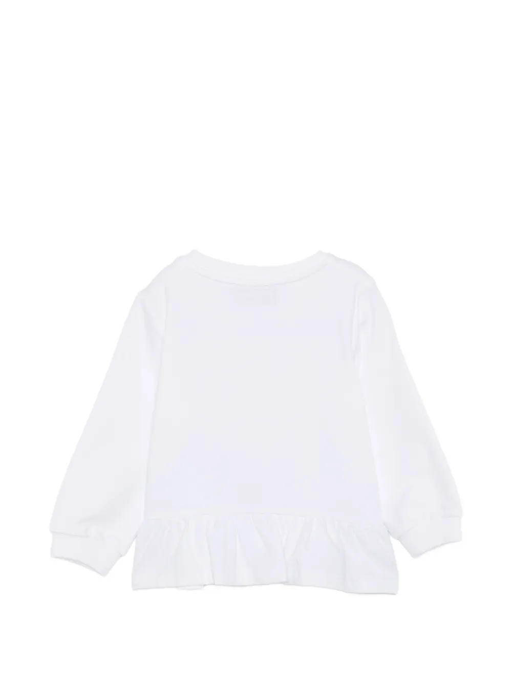  Moschino Kids Ruffle Teddy-bear Top - White 