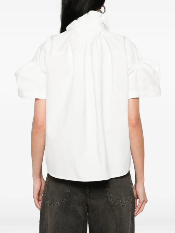 sacai - Sacai ショートスリーブ ブラウス Sacai ショートスリーブ シャツ | ニュートラル | FARFETCH JP