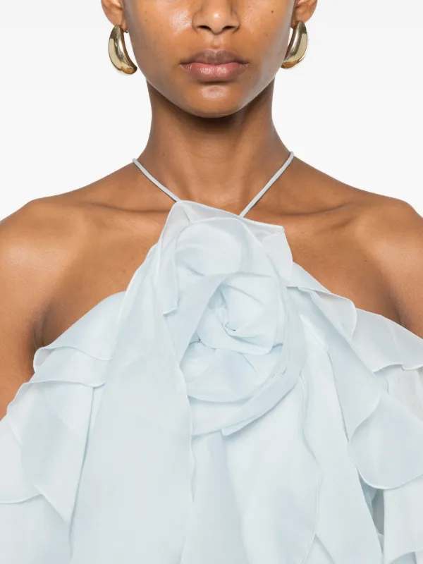 aje. pandorea appliqud ruffled layered chiffon mini dress Aje Pandorea Appliqud Ruffled Layered Chiffon Mini Dress