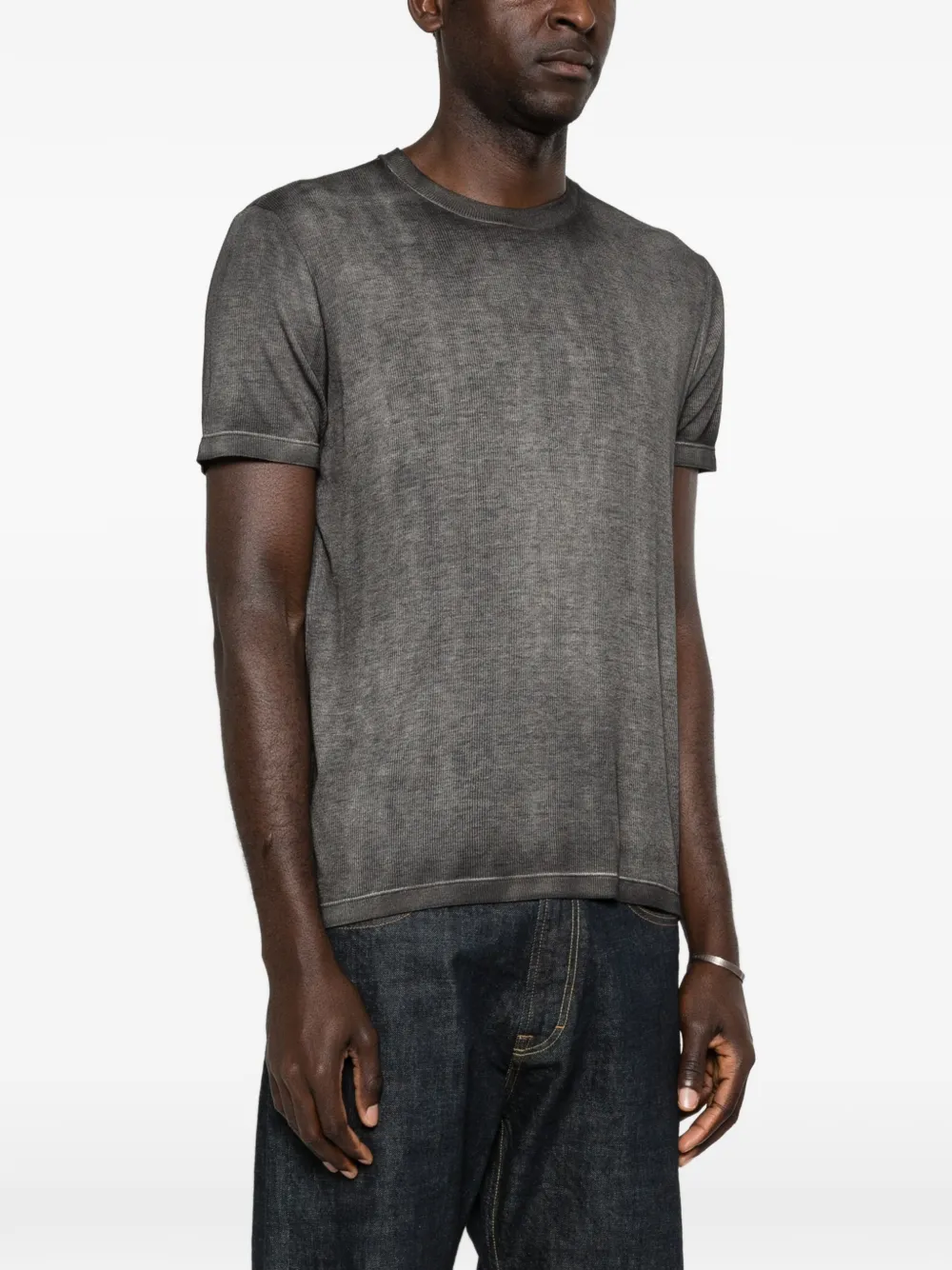  Avant Toi Ribbed T-shirt - Grey 