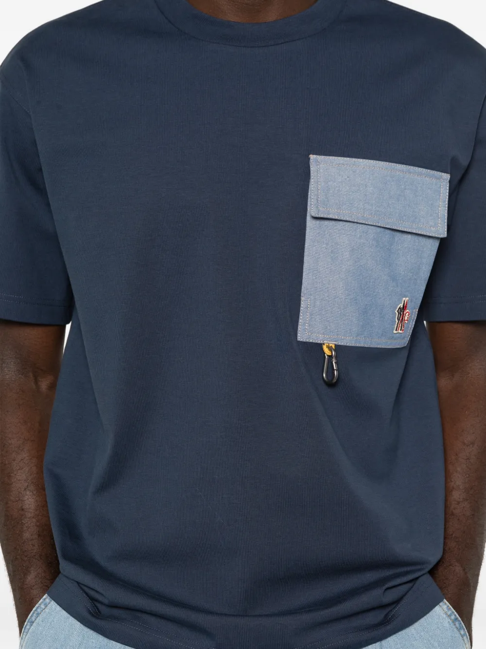 Moncler Grenoble T-shirt met borstzak Blauw
