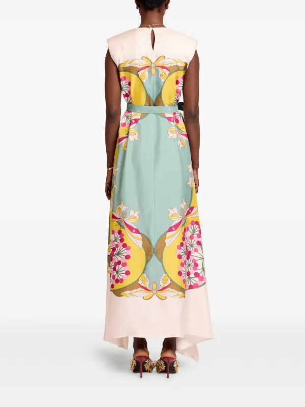 la doublej san carlo maxi dress San Carlo belted printed silk maxi dress - multi