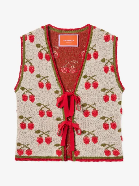 La DoubleJ cherry tie gilet 