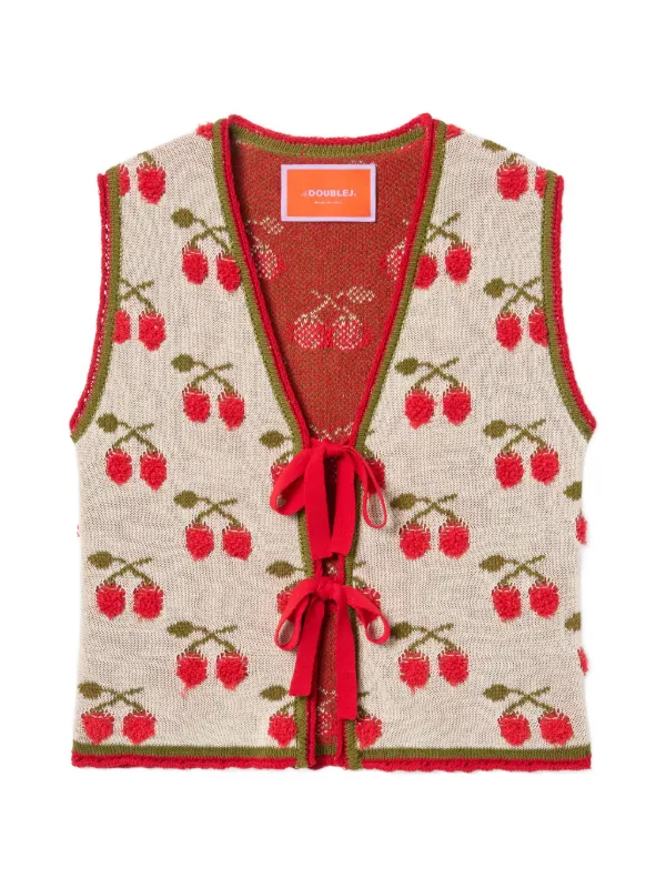 La DoubleJ Cherry Tie Gilet in Neutrals