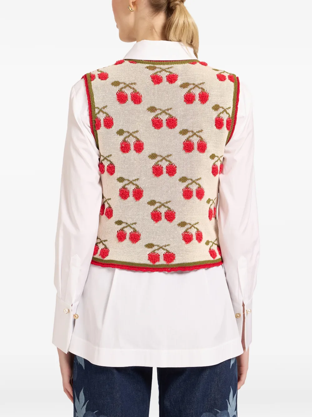  La Doublej Cherry Tie Gilet - Neutrals 