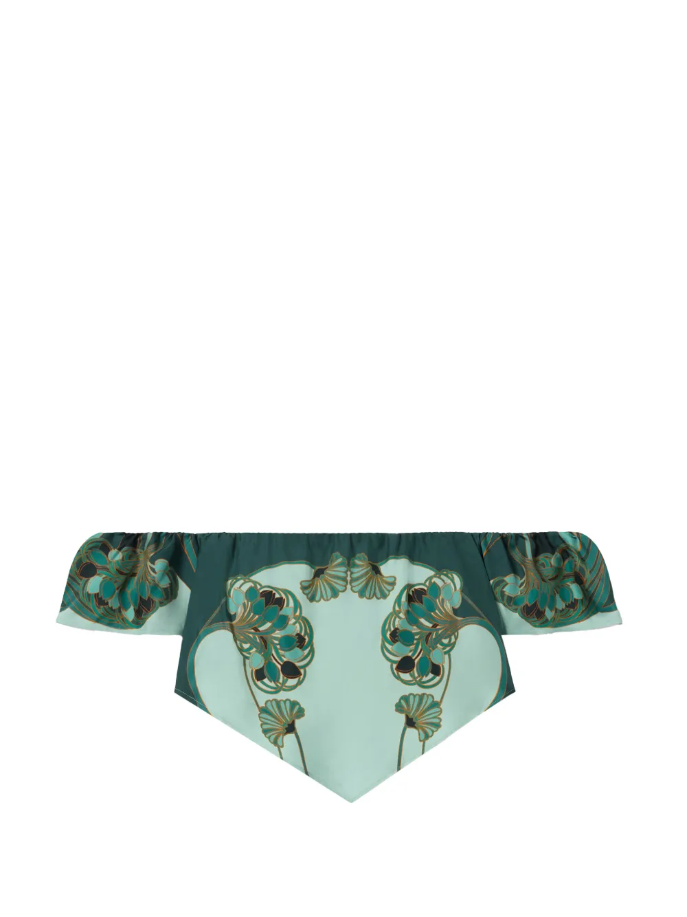 La DoubleJ Top a fiori con spalle scoperte - Verde