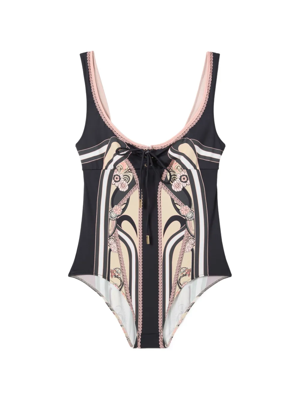 La DoubleJ Costume intero Sunset a fiori - Nero