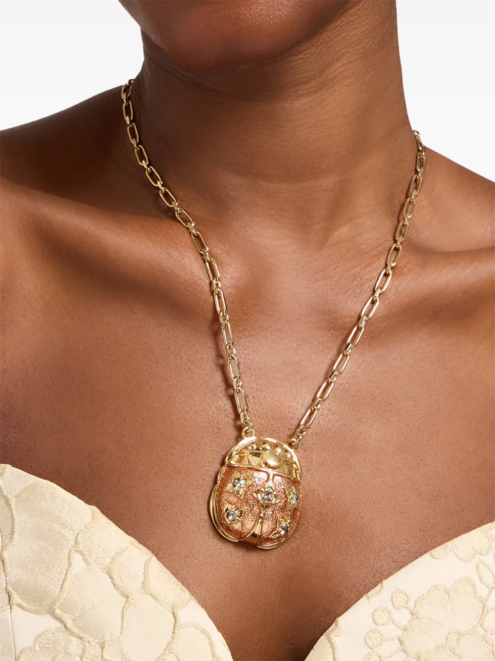La Doublej Solid Ladybug Embellished Necklace In Gold