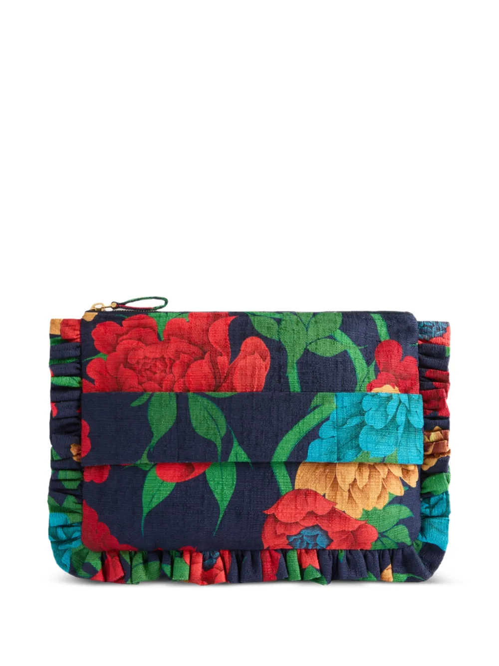 La DoubleJ Clutch a fiori - Blu
