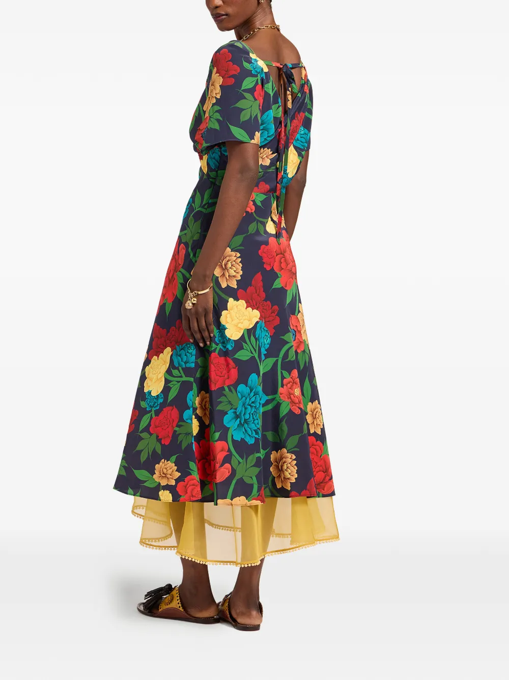 La DoubleJ Jurk met bloemenprint Blauw