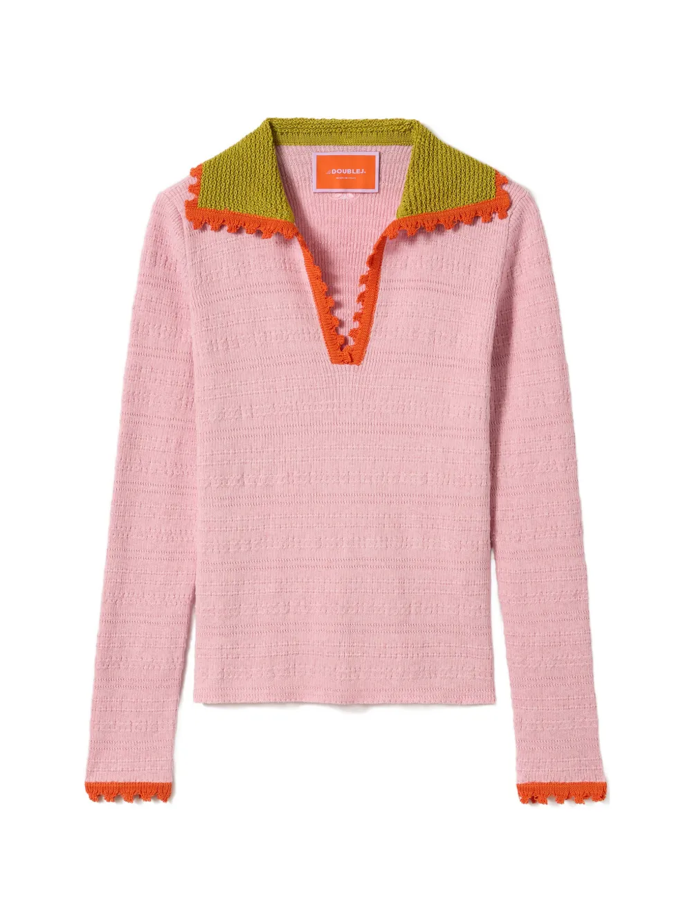 La DoubleJ picket polo jumper - Rosa