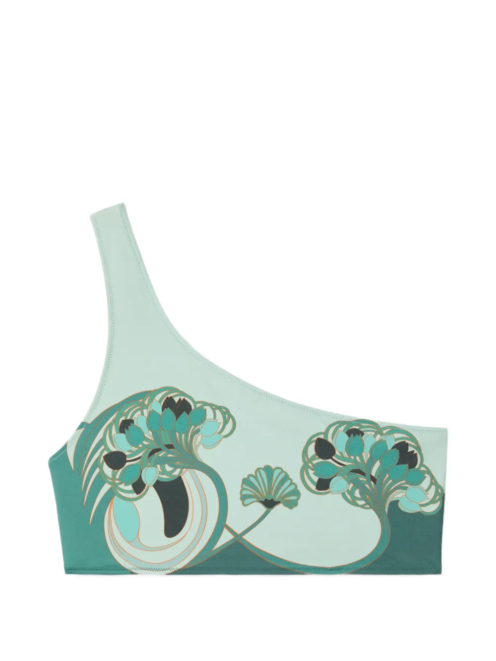 La DoubleJ Costume intero monospalla con motivo floreale - Verde