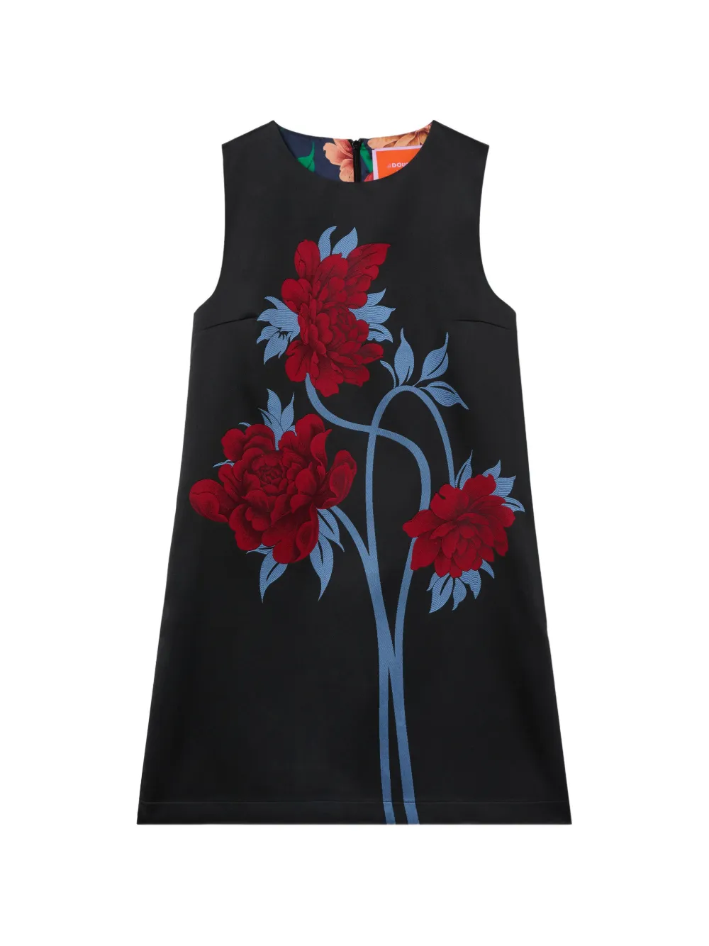 La DoubleJ Abito con effetto jacquard a fiori - Nero