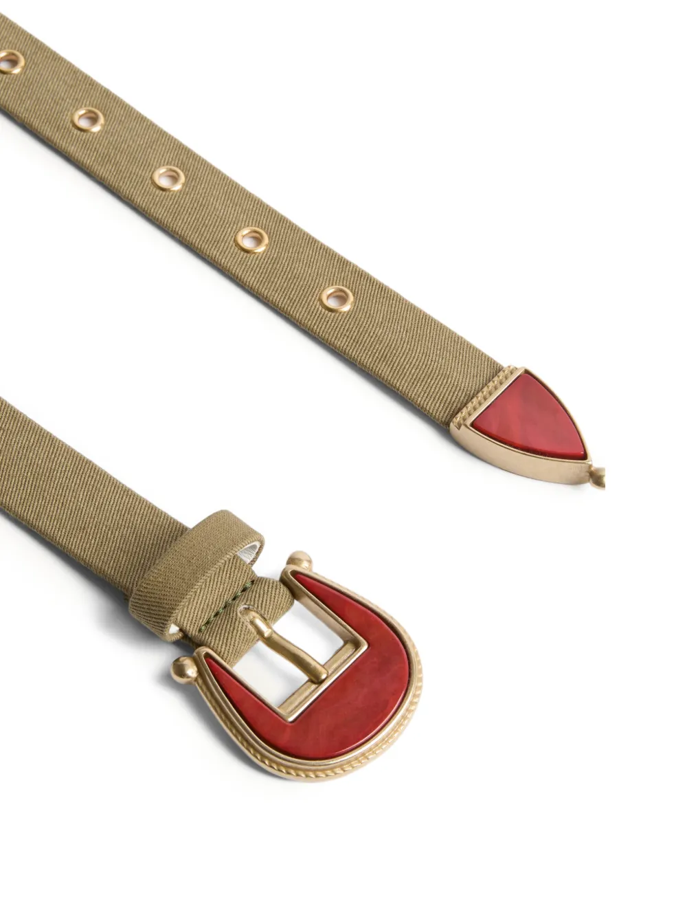  La Doublej Eyelet Detail Buckle Belt - Neutrals 