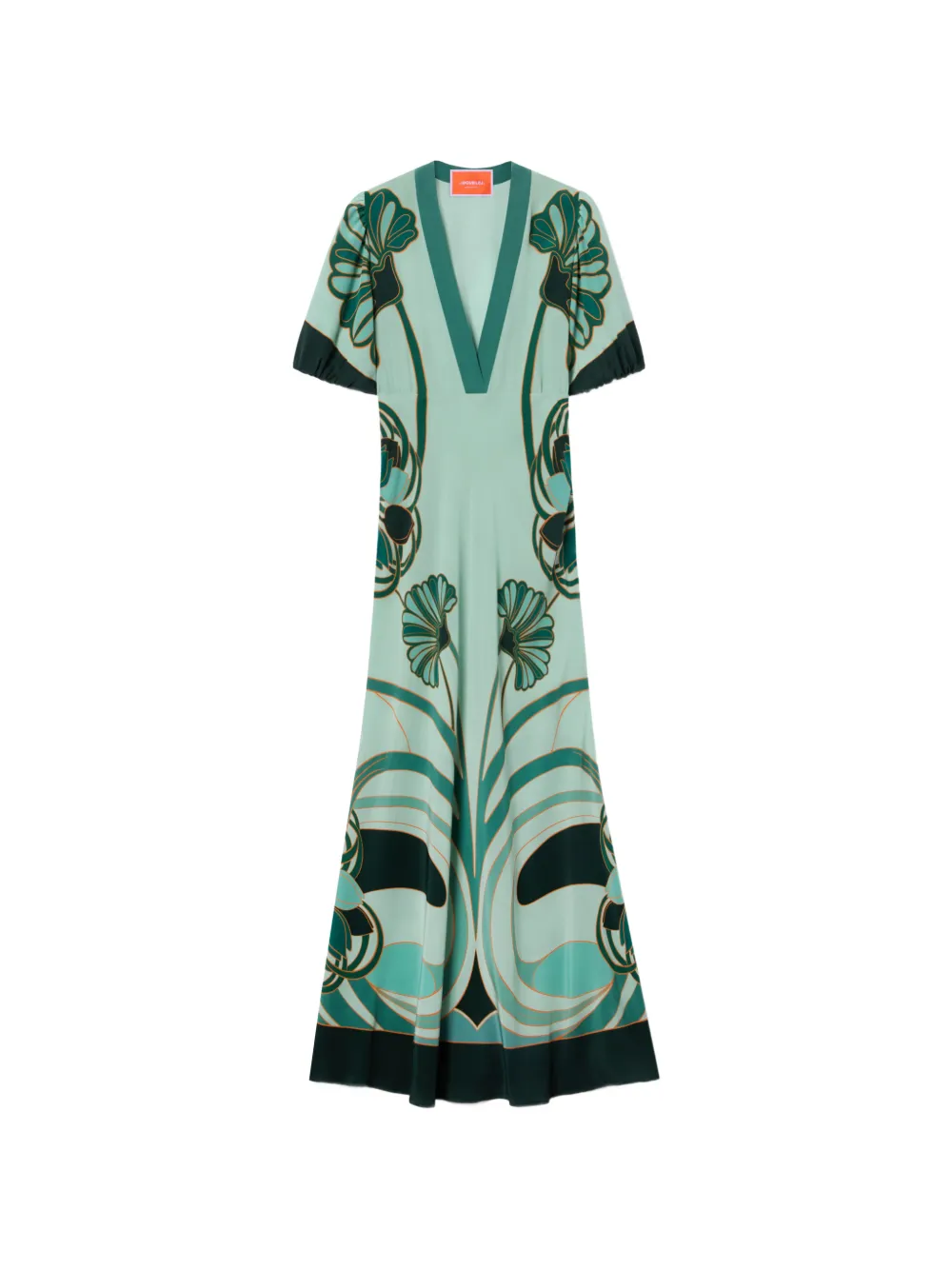 La DoubleJ Marlene Dietrich blooming tulip placée V-neck dress - Verde