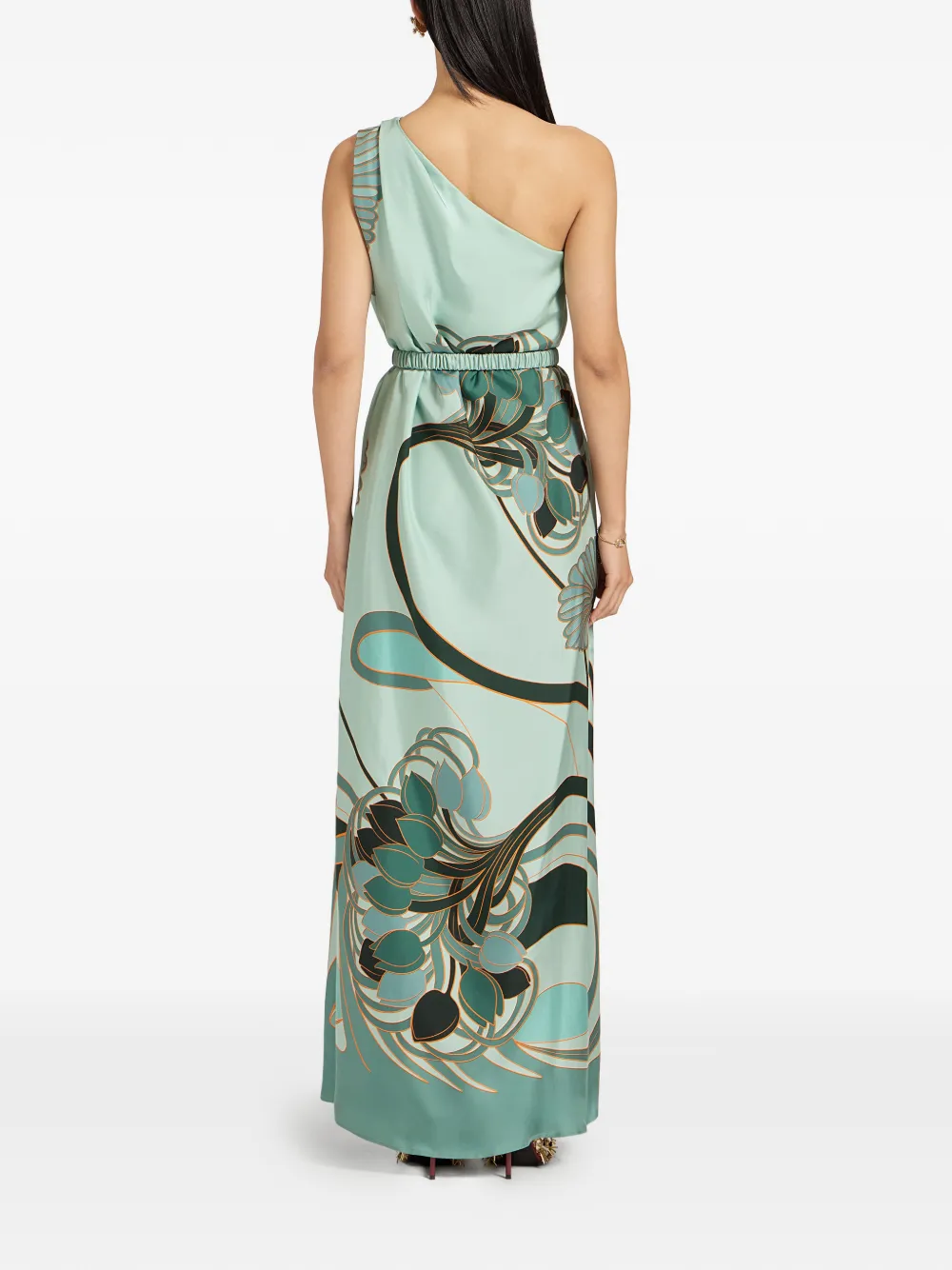 La DoubleJ Asymmetrische maxi-jurk Groen