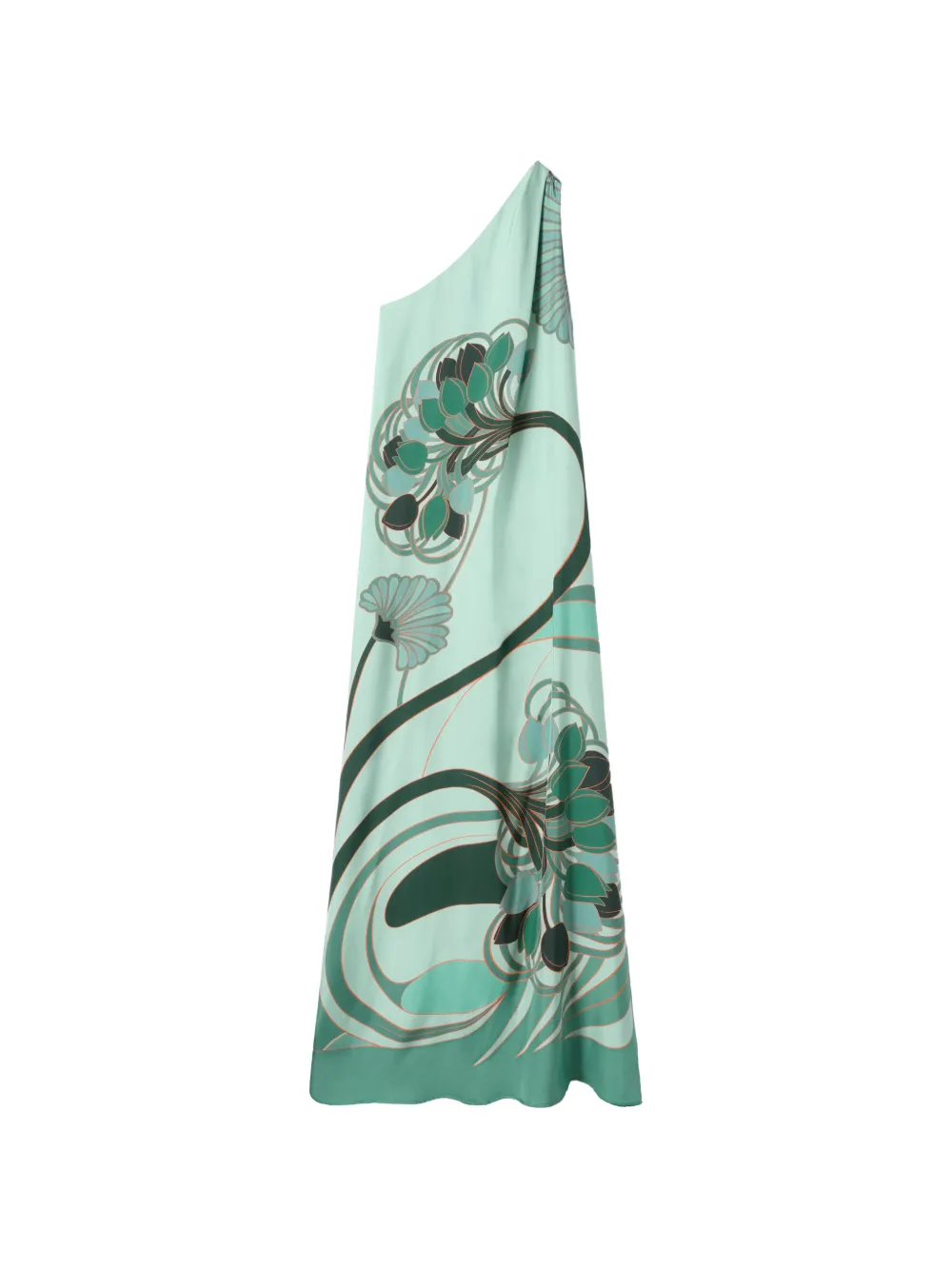 La DoubleJ Blooming Tulip Placée mint in silk twill Roy dress - Verde