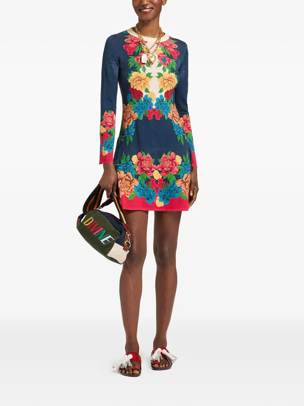 La DoubleJ Jurk met bloemenprint Blauw