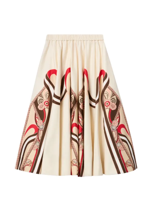 La DoubleJ Ballerina Elasticated Printed Skirt in Neutrals