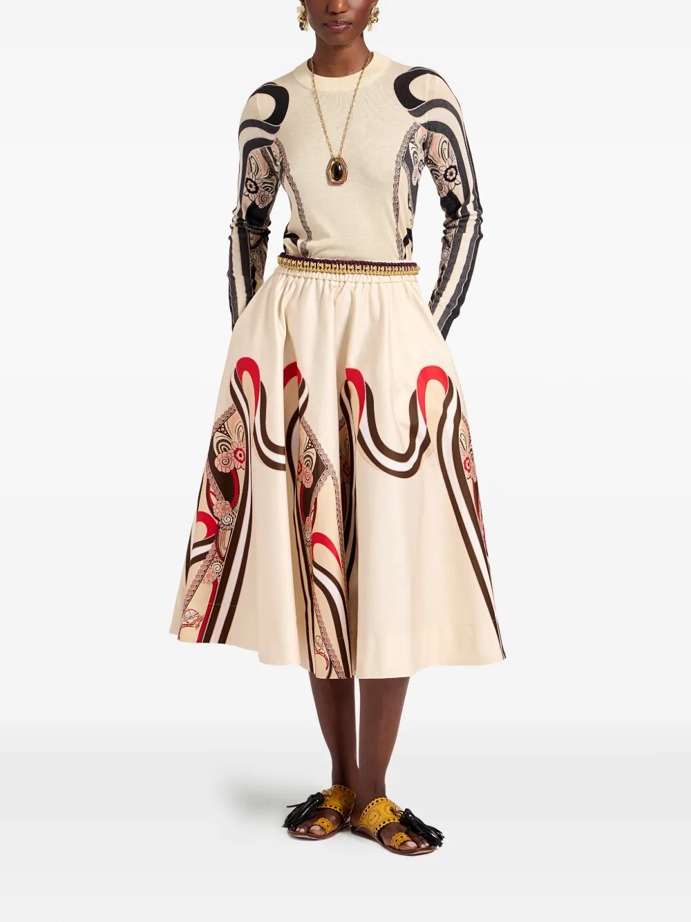 La DoubleJ Ballerina elastische rok Beige