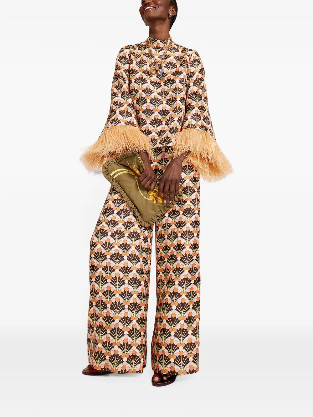 La DoubleJ Palazzo Trousers in Brown, view 2