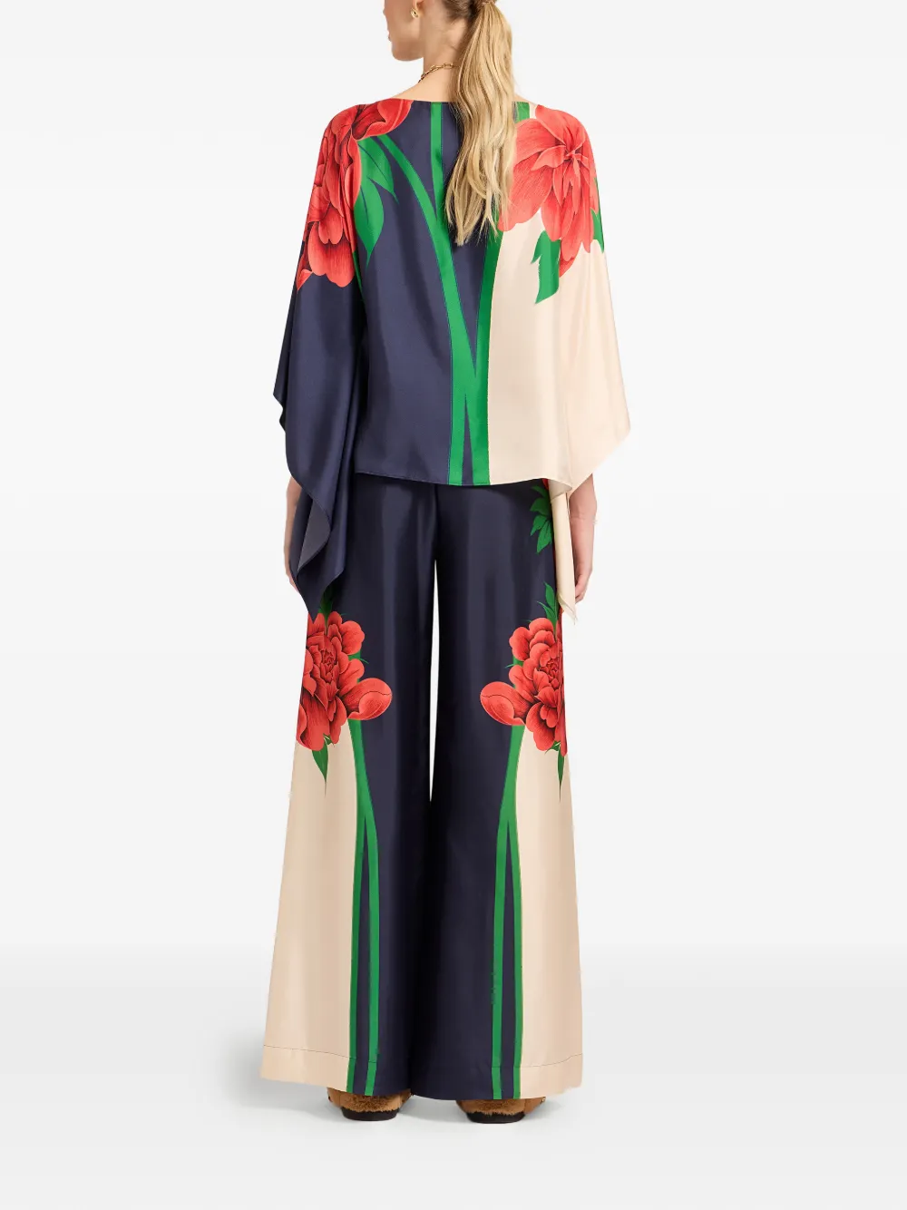 La DoubleJ Broek met bloemenprint Blauw