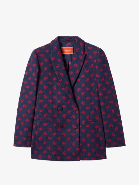 La DoubleJ floral-print double-breasted blazer