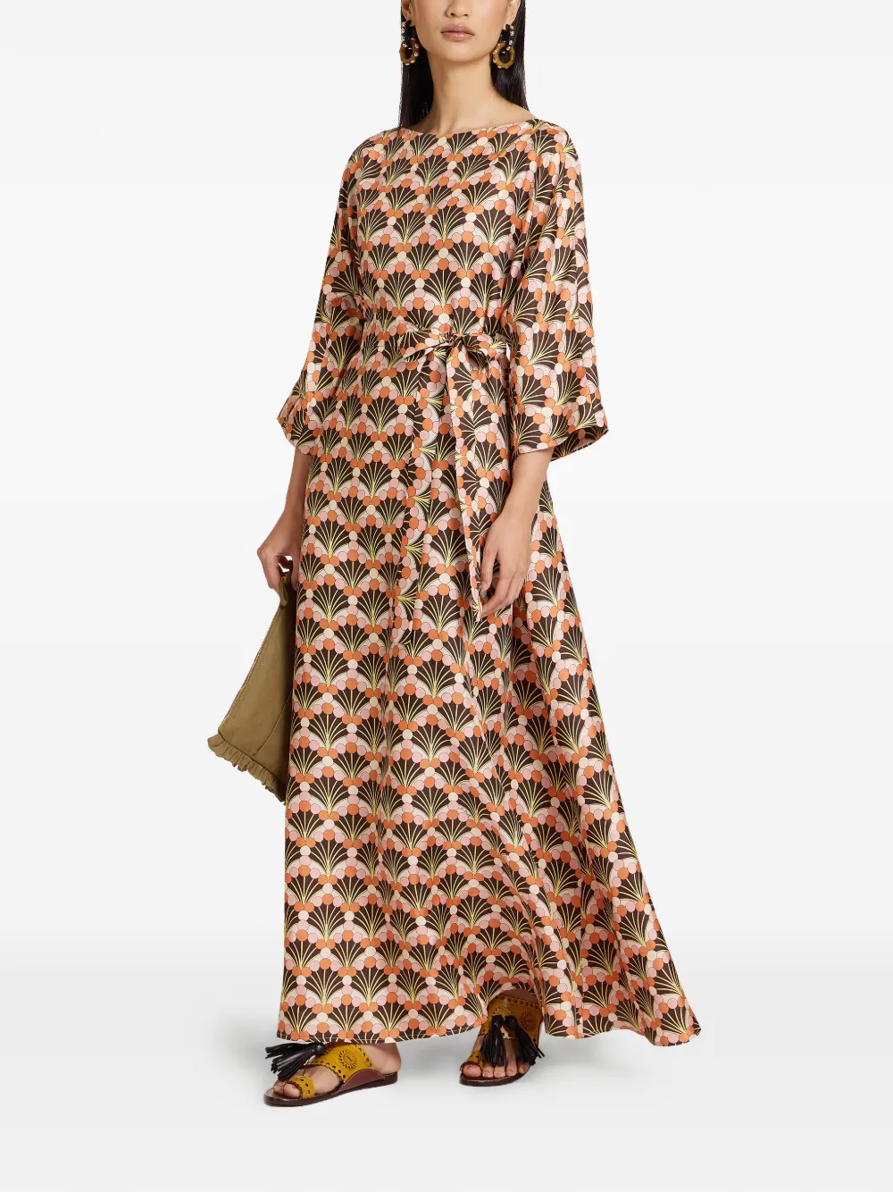 La DoubleJ Muumuu dress round neck - Marrone