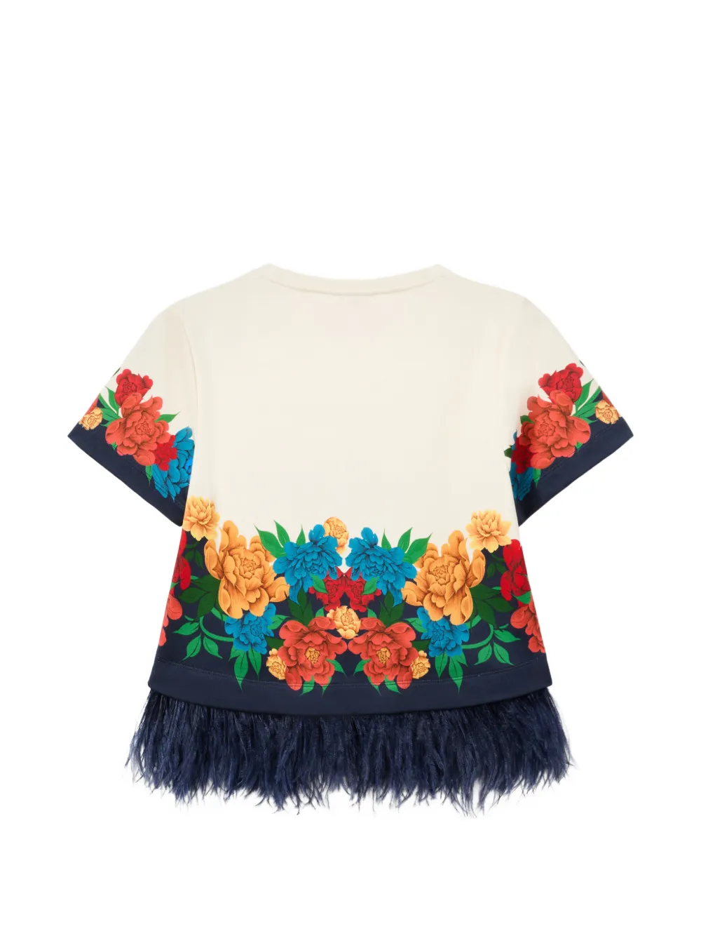 La DoubleJ T-shirt met bloemenprint Beige