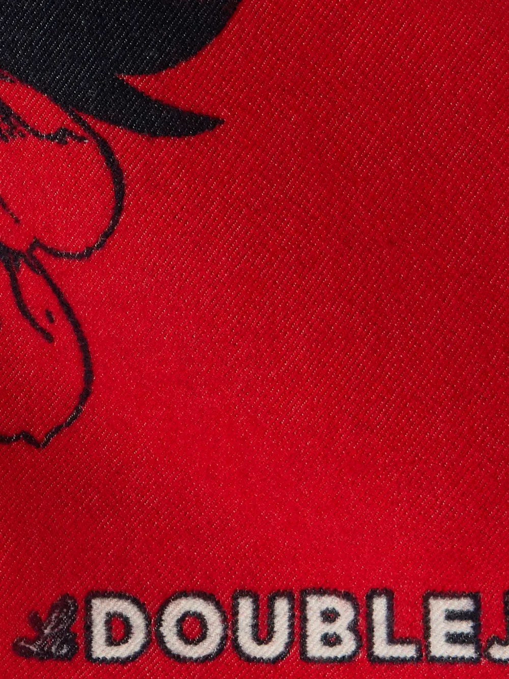 La DoubleJ Wollen poncho met bloemenprint Rood