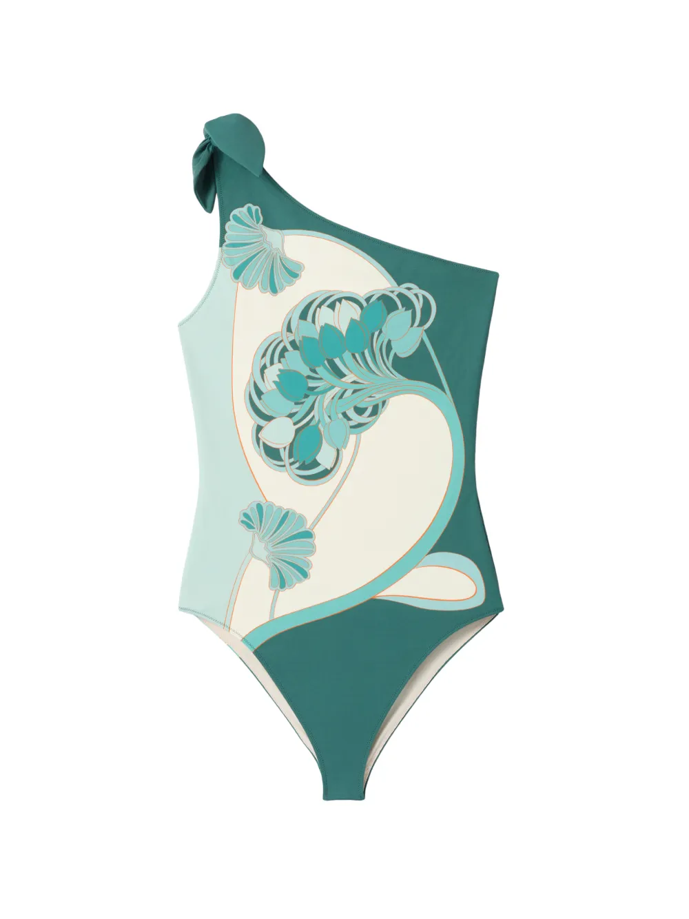 La DoubleJ Costume intero a fiori con dettaglio annodato - Verde