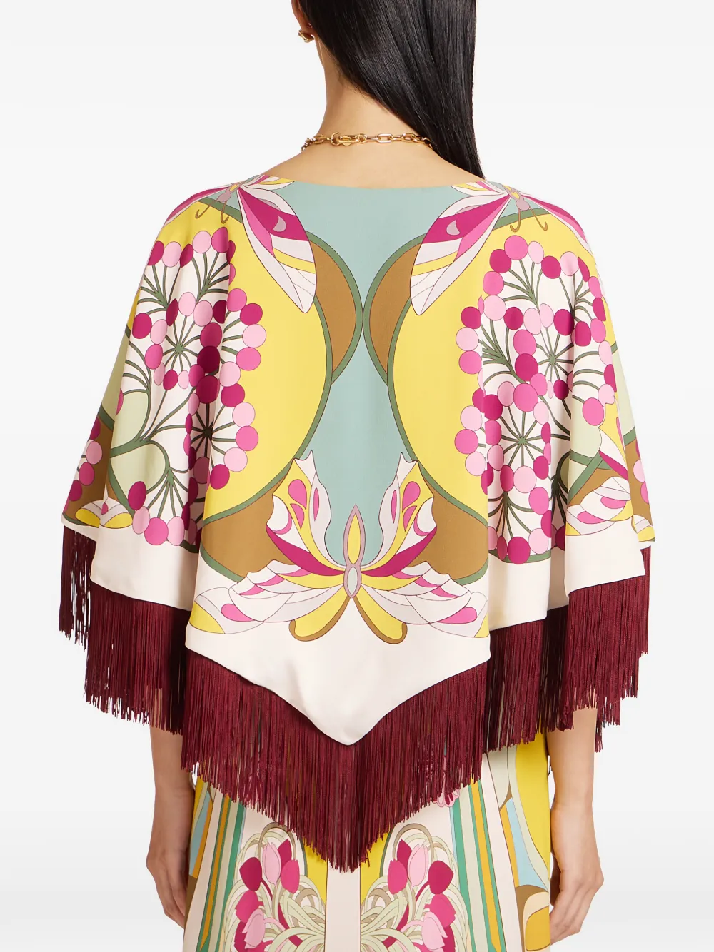 La Doublej Reversible Mini Poncho Top - Pink 